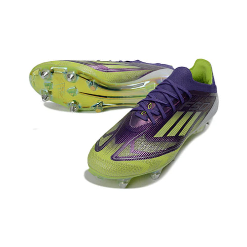 Adidas F50 Primeknit Elite Green, Purple and White SG