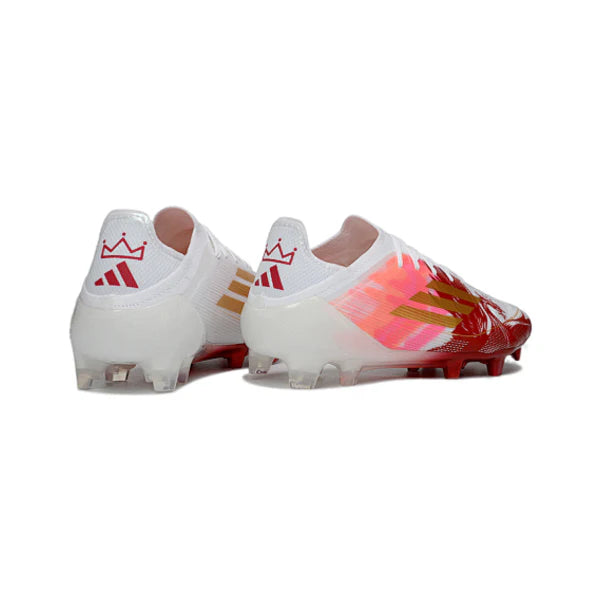 Adidas F50 Primeknit Elite White, Golden and Red FG