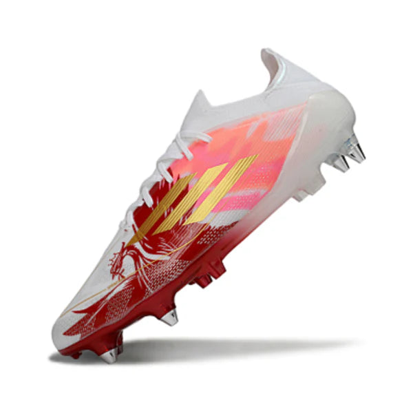 Adidas F50 Primeknit Elite White, Golden and Red SG