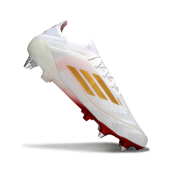 Adidas F50 Primeknit Elite White, Golden and Red SG