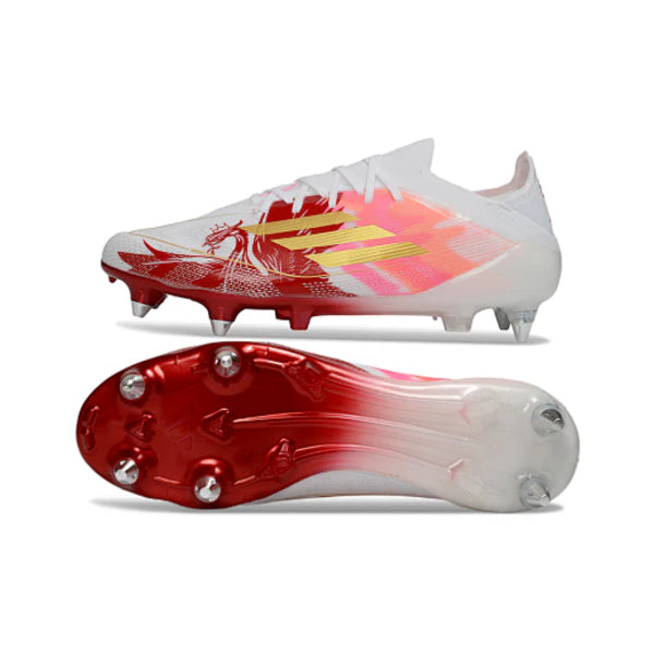 Adidas F50 Primeknit Elite White, Golden and Red SG