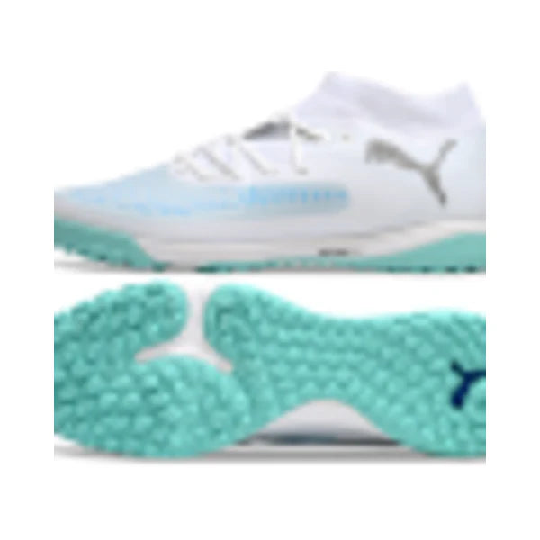 Puma Future 8 White and Light Blue TF