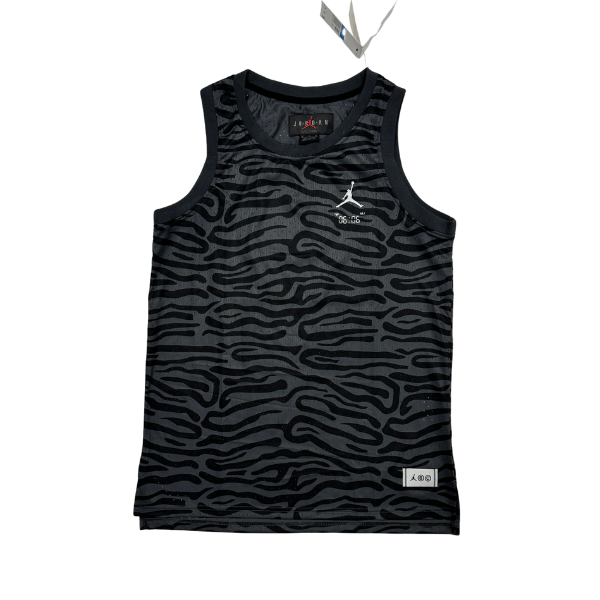 Jordan Black and Gray Striped Tank Top