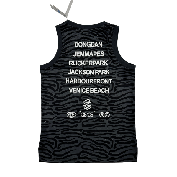 Jordan Black and Gray Striped Tank Top