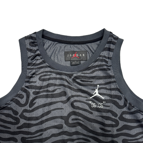 Jordan Black and Gray Striped Tank Top