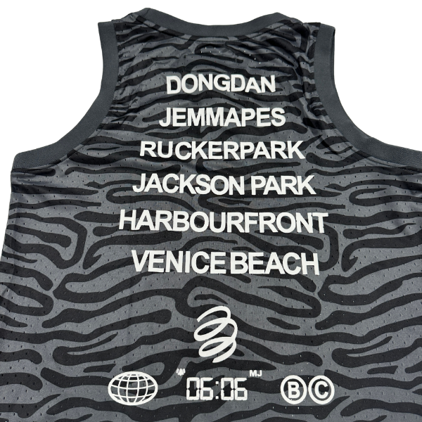 Jordan Black and Gray Striped Tank Top