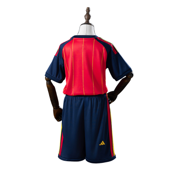 Spain Adidas 2026 Home Kids Version Football T-Shirt + Shorts Kit