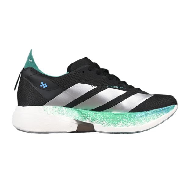 Adidas Adizero Adios Pro 4 Black White Green and Blue Running Shoes