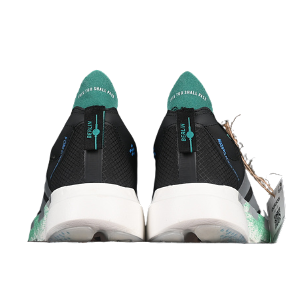 Adidas Adizero Adios Pro 4 Black White Green and Blue Running Shoes