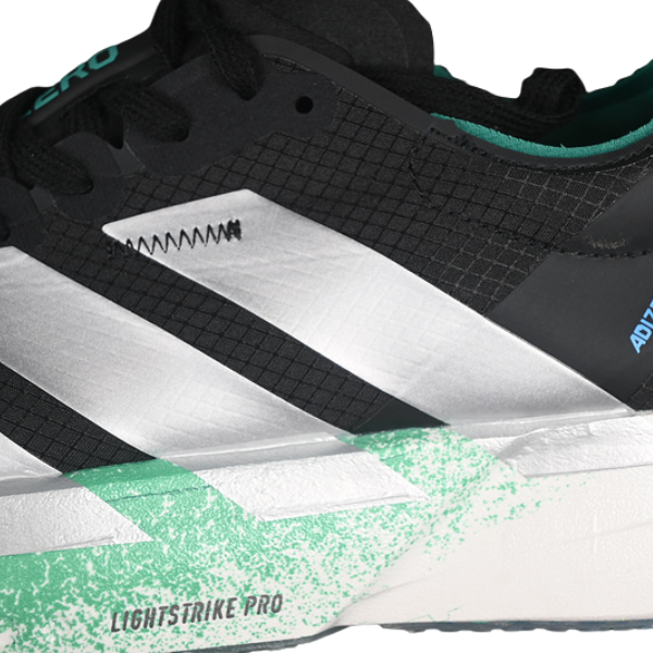 Adidas Adizero Adios Pro 4 Black White Green and Blue Running Shoes