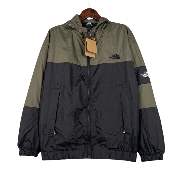 The North Face Green and Black Windbreaker Jacket