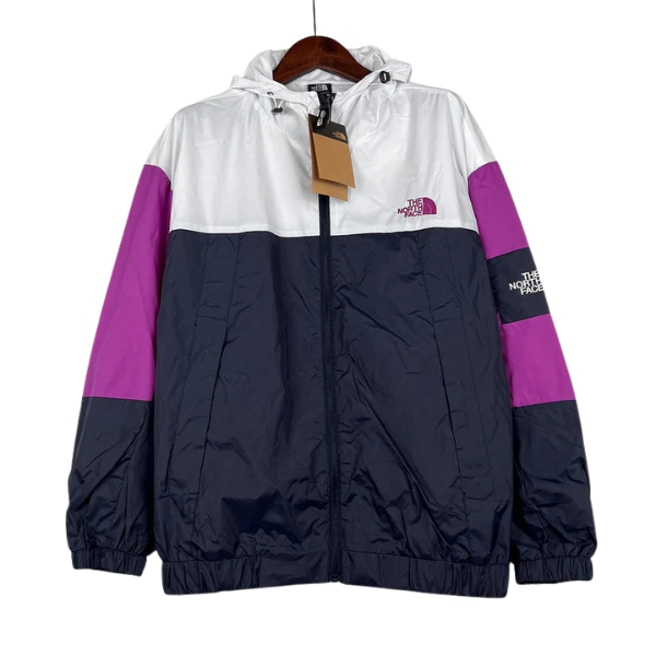The North Face White Pink Blue Windbreaker Jacket