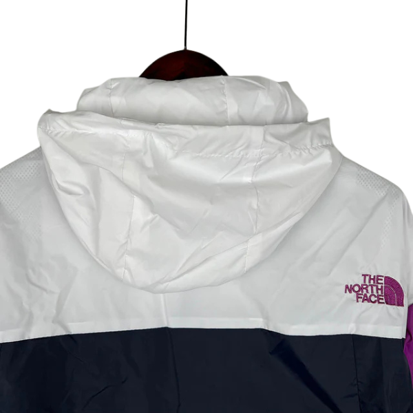 The North Face White Pink Blue Windbreaker Jacket