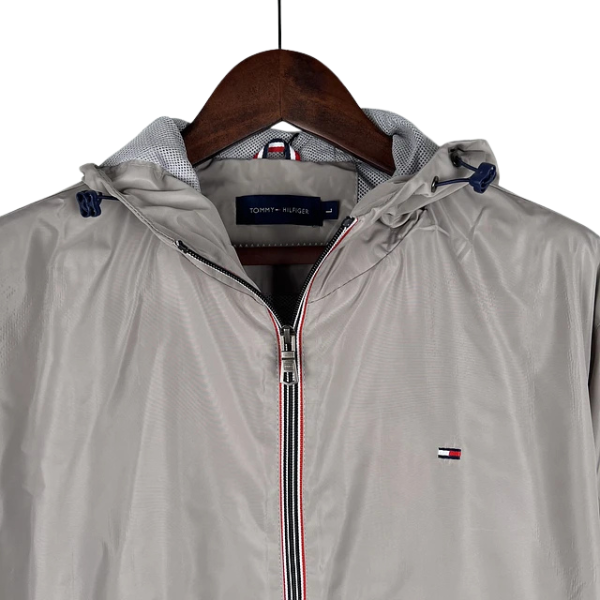 Tommy Hilfiger Grey and Blue Windbreaker Jacket