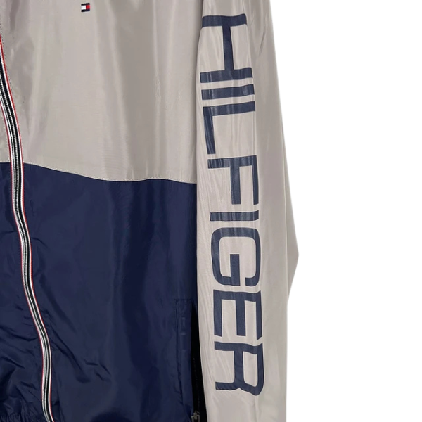 Tommy Hilfiger Grey and Blue Windbreaker Jacket