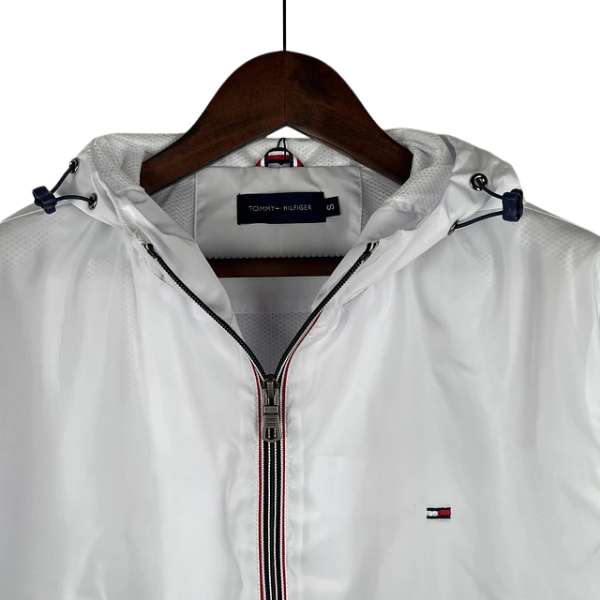 Tommy Hilfiger White and Black Windbreaker Jacket