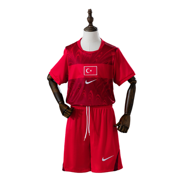 Turkey Nike 2026 Away Kids Version Football T-Shirt + Shorts Kit