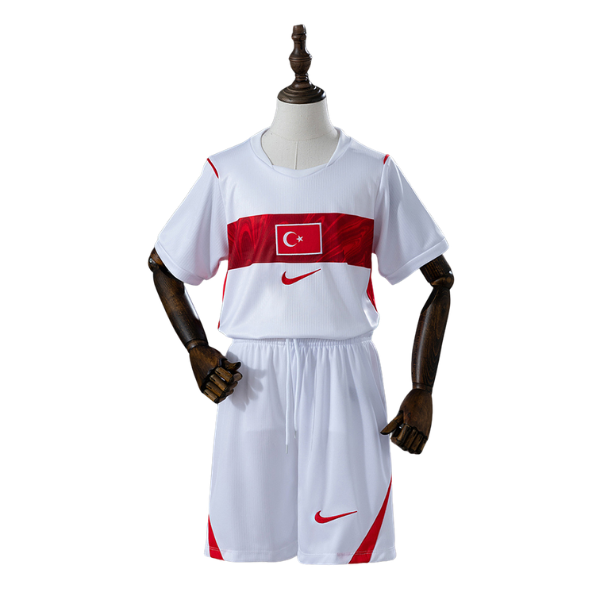 Turkey Nike 2026 Home Kids Version Football T-Shirt + Shorts Kit