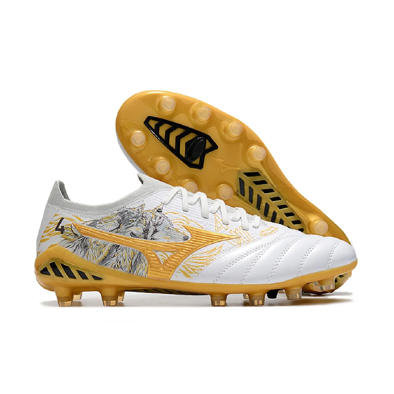 Mizuno Morelia Neo III Elite Sergio Ramos White Gold and Black FG