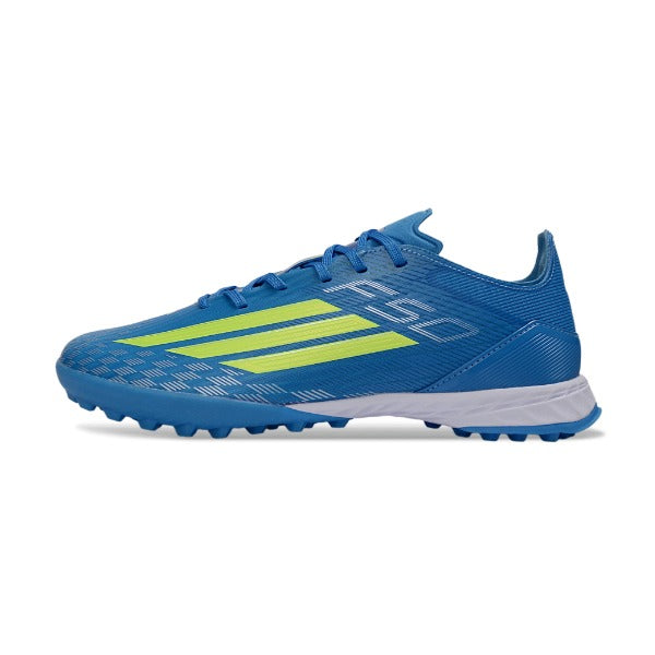 Adidas F50 Blue and Green Pack Turf TF Kids Football Boot