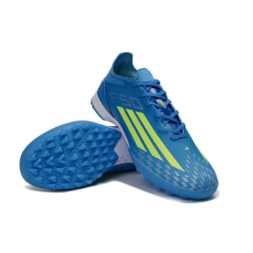 Adidas F50 Blue and Green Pack Turf TF Kids Football Boot