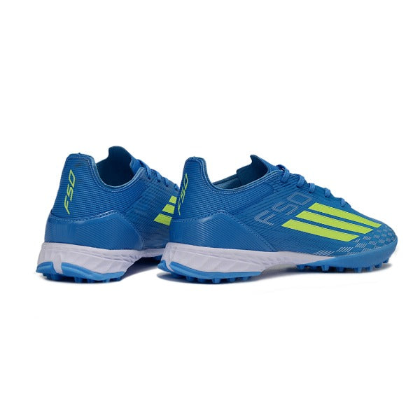 Adidas F50 Blue and Green Pack Turf TF Kids Football Boot