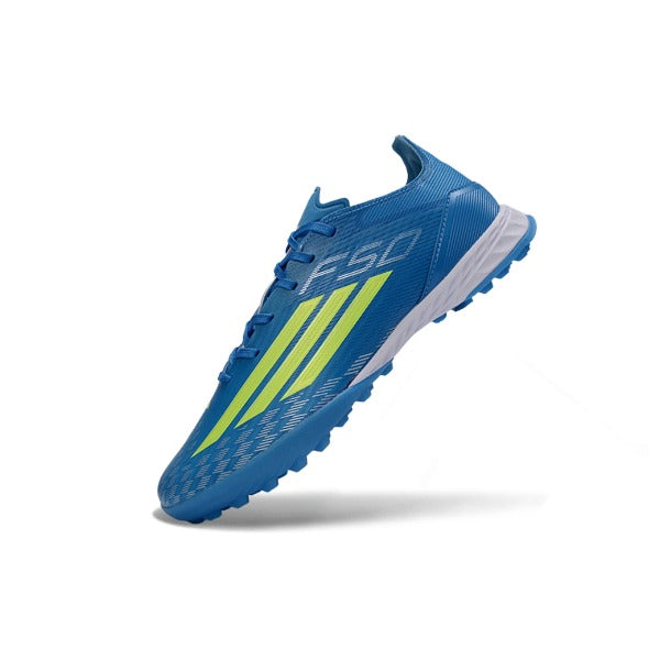 Adidas F50 Blue and Green Pack Turf TF Kids Football Boot
