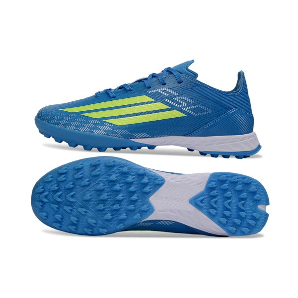 Adidas F50 Blue and Green Pack Turf TF Kids Football Boot