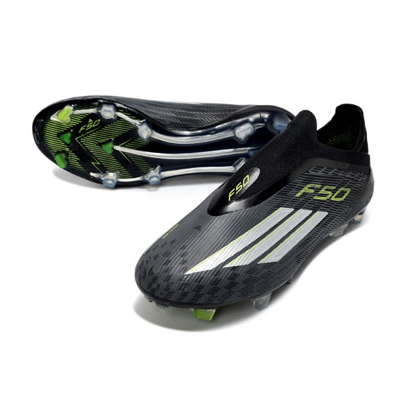 Adidas F50 Elite Laceless Black and White Firm Ground FG Football Boot