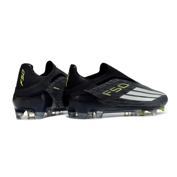 Adidas F50 Elite Laceless Black and White Firm Ground FG Football Boot