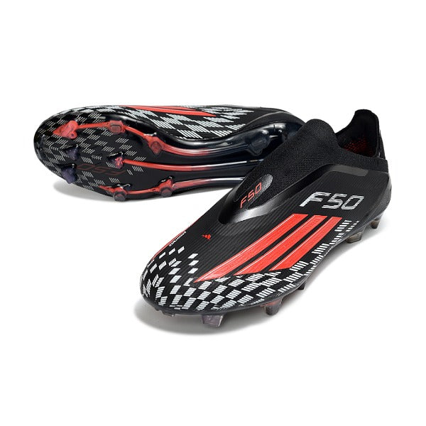 Adidas F50 Elite Laceless Black, Red and White Firm Ground FG Football Boot