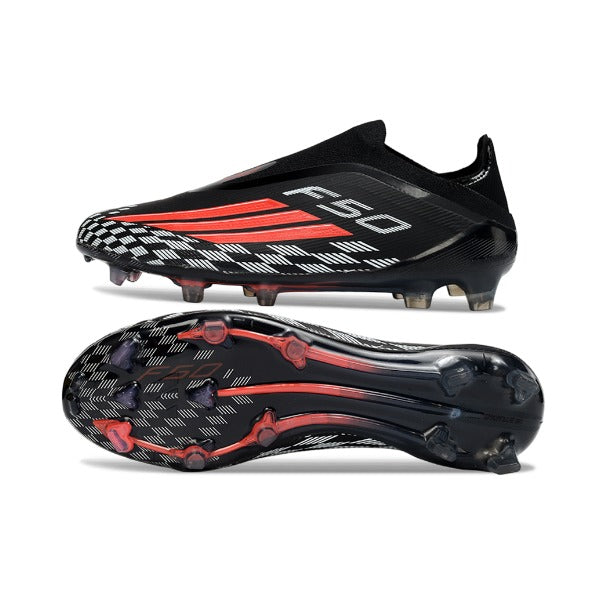 Adidas F50 Elite Laceless Black, Red and White Firm Ground FG Football Boot