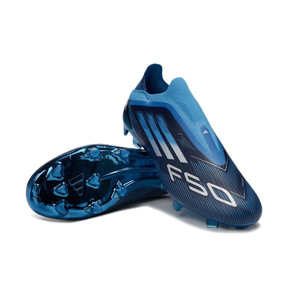 Adidas F50 Elite Laceless Blue and Black  Firm Ground FG Kids Football Boot