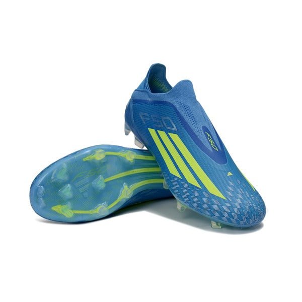 Adidas F50 Elite Laceless Blue and Green Kids Firm Ground FG Football Boot