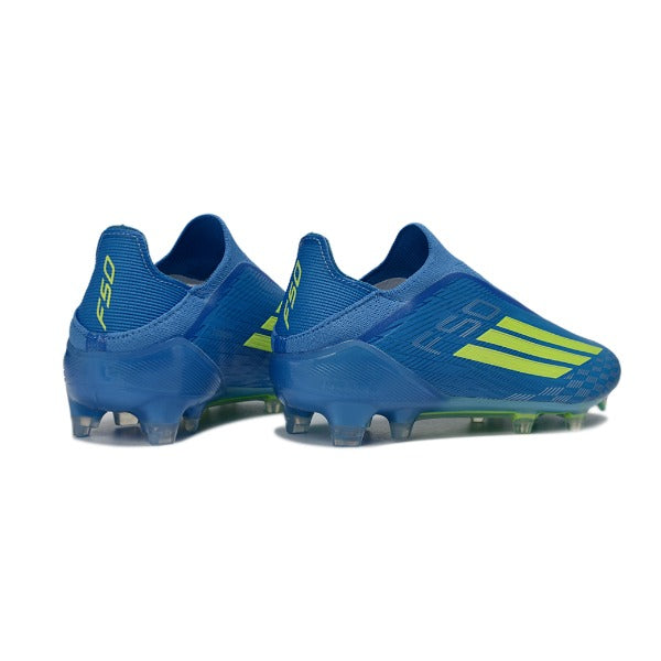 Adidas F50 Elite Laceless Blue and Green Kids Firm Ground FG Football Boot