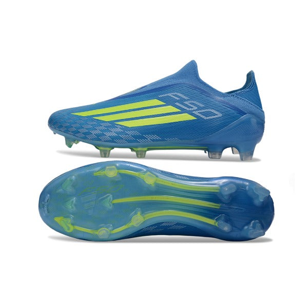 Adidas F50 Elite Laceless Blue and Green Kids Firm Ground FG Football Boot