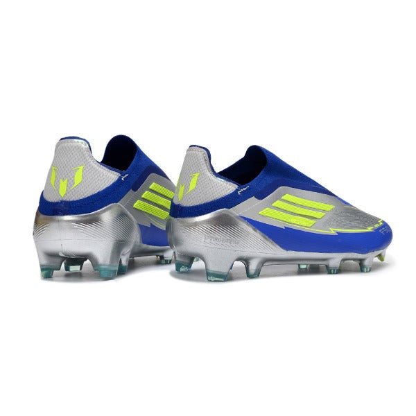 Adidas F50 Elite Laceless Blue and Silver Firm Ground FG Football Boot