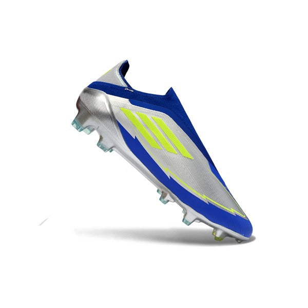 Adidas F50 Elite Laceless Blue and Silver Firm Ground FG Football Boot
