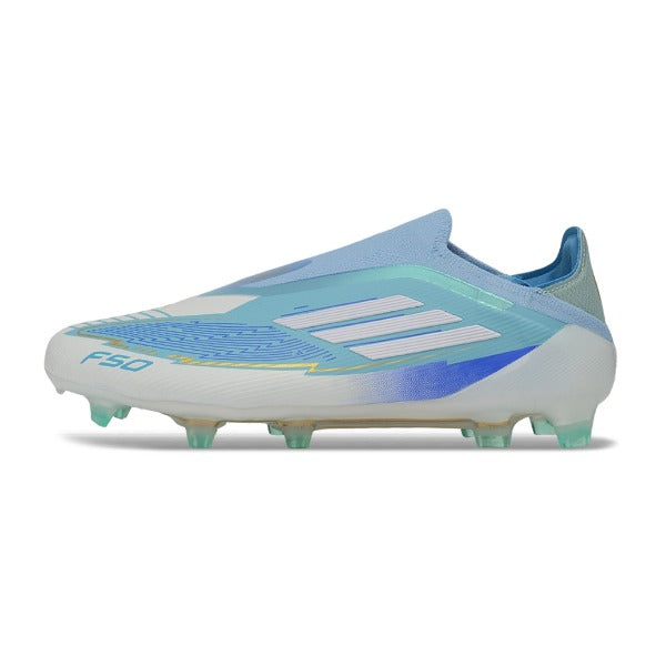 Adidas F50 Elite Laceless Light Blue and Blue Firm Ground FG Football Boot