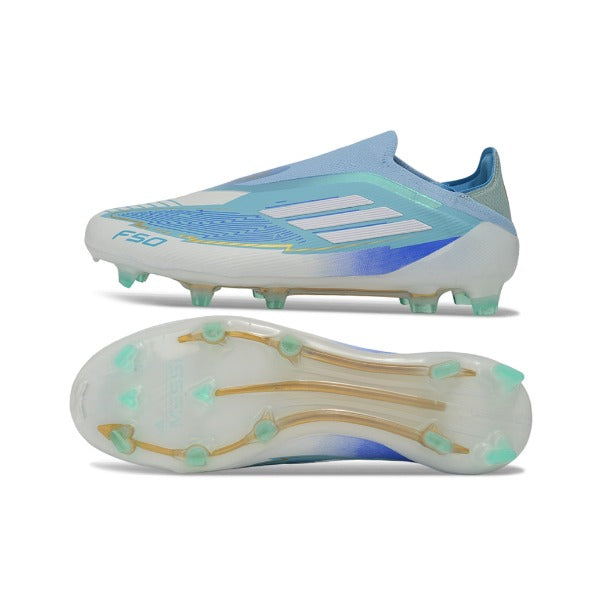 Adidas F50 Elite Laceless Light Blue and Blue Firm Ground FG Football Boot