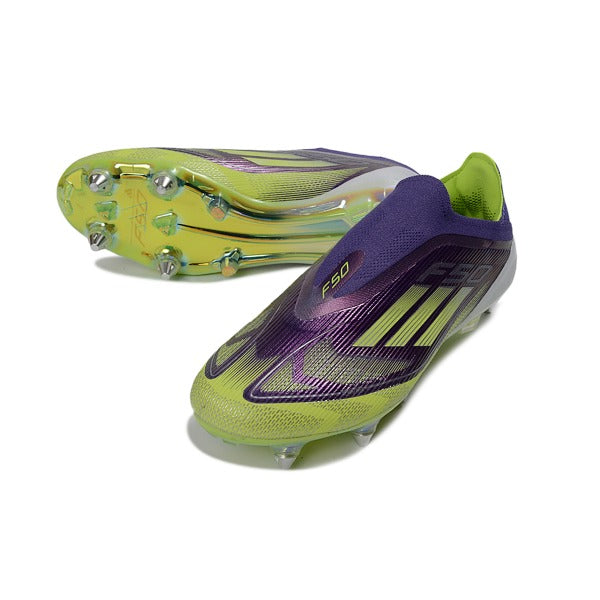 Adidas F50 Elite Laceless Purple and Green SG