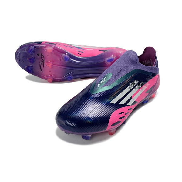 Adidas F50 Elite Laceless Purple and Pink Firm Ground FG Football Boot