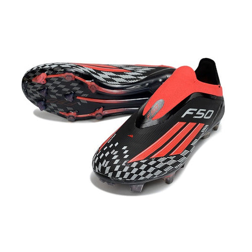 Adidas F50 Elite Laceless Red, Black and White Firm Ground FG Football Boot