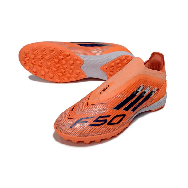 Adidas F50 Elite Laceless Orange and Blue Turf TF Kids Football Boot