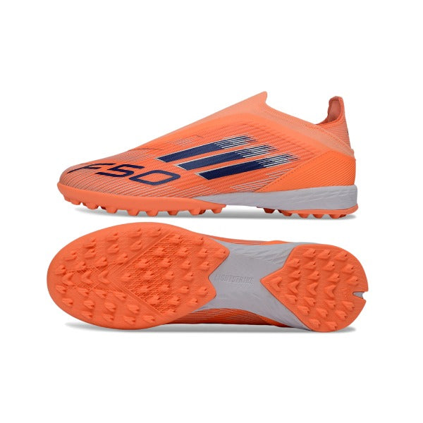 Adidas F50 Elite Laceless Orange and Blue Turf TF Kids Football Boot