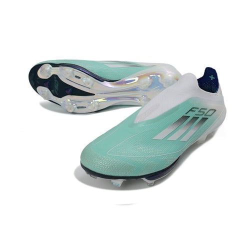 Adidas F50+ Elite Laceless Silver and White FG