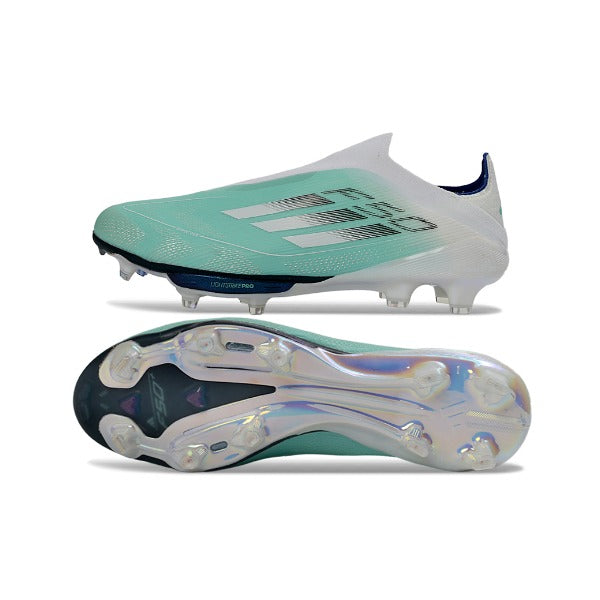 Adidas F50+ Elite Laceless Silver and White FG