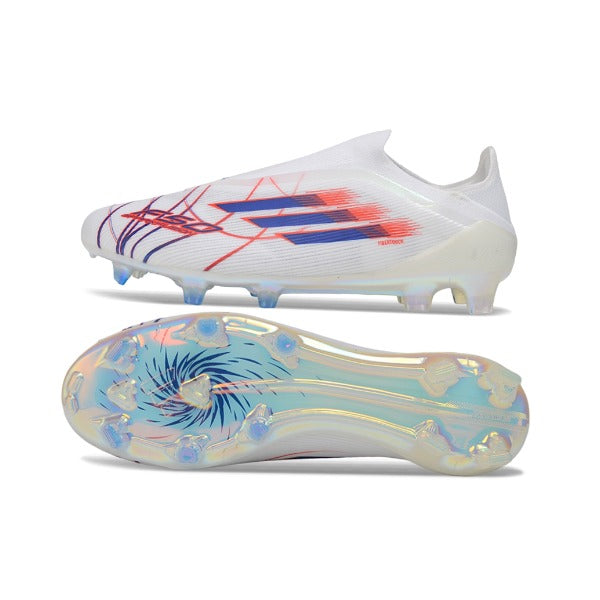 Adidas F50 Elite Laceless White and Blue Firm Ground FG Football Boot