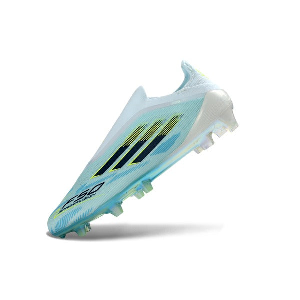 Adidas F50 Elite Laceless White and Fluorescent Green Firm Ground FG Football Boot