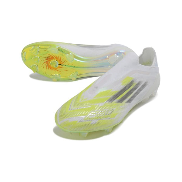 Adidas F50 Elite Laceless White and Yellow Firm Ground FG Football Boot